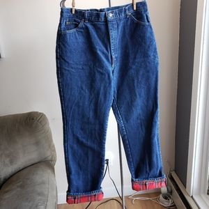 Vintage L.L. Bean Mom Jeans with Plaid Lining